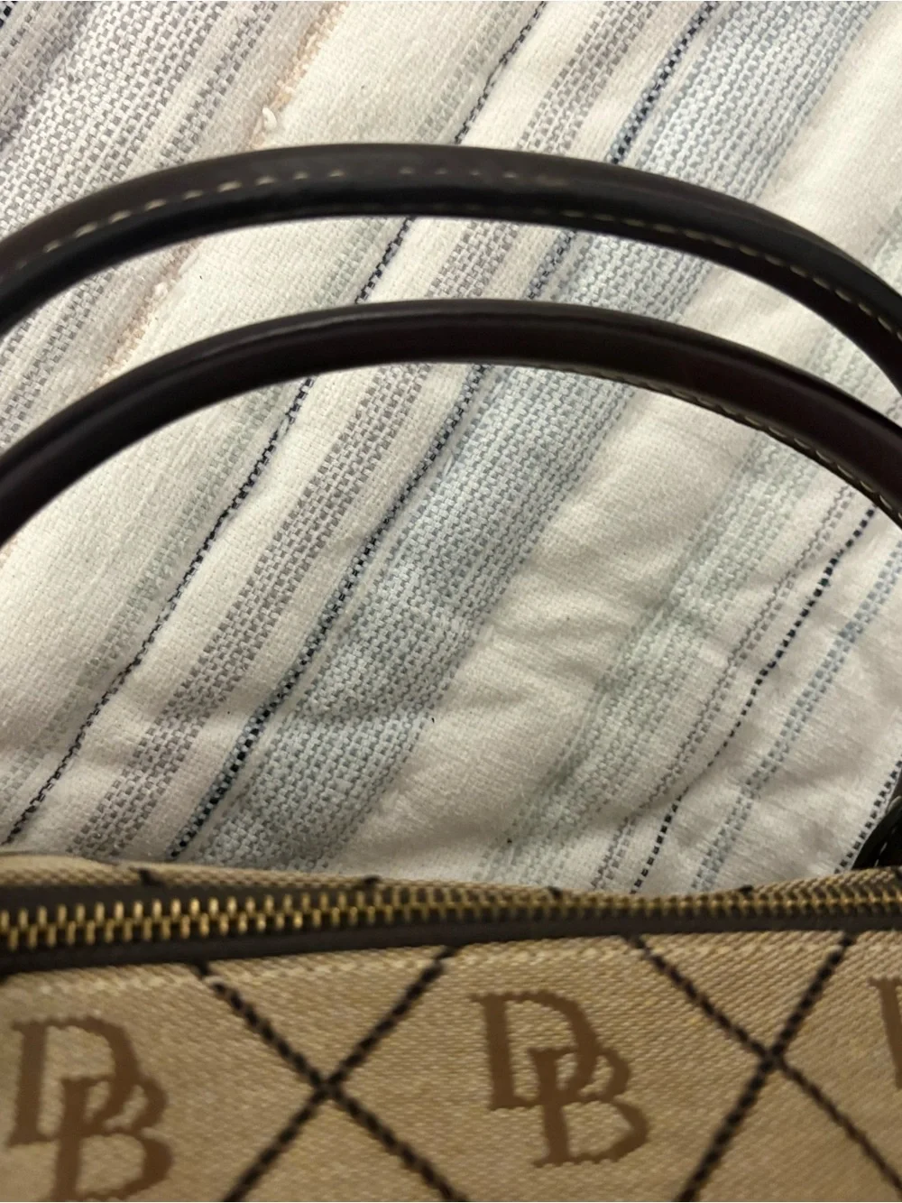 Dooney & Bourke DB Signature Monogram Barrel Satchel Bag- never used